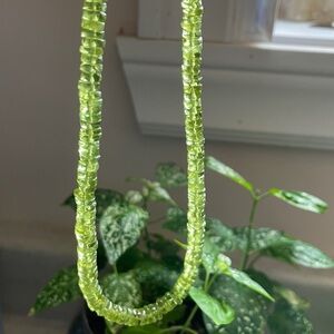 Green PERIDOT 17" - 19" necklace genuine crystal gemstone